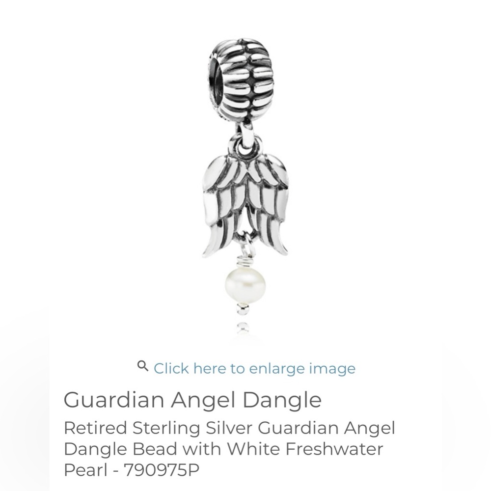 Retired Guardian Angel Dangle Bead with White Freshwater Pearl - 790975P